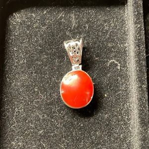 Red .925 Sterling Silver Pendant